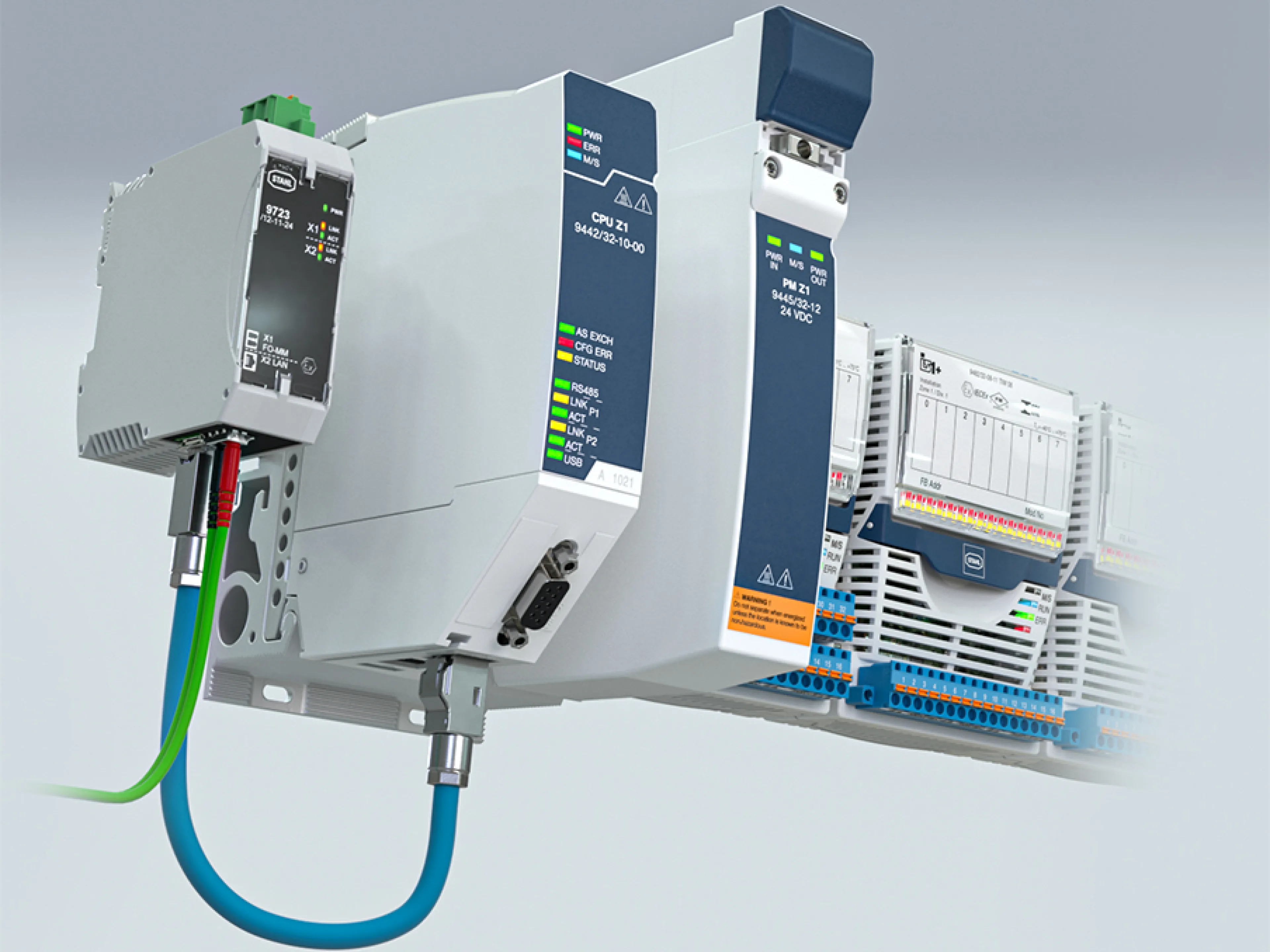Remote I/O-System für Zone 1 mit Ex i-Ethernet und Lichtwellenleiter, Bild: R. Stahl Remote I/O-System von R. Stahl für Zone 1 mit Ex i-Ethernet und Lichtwellenleiter