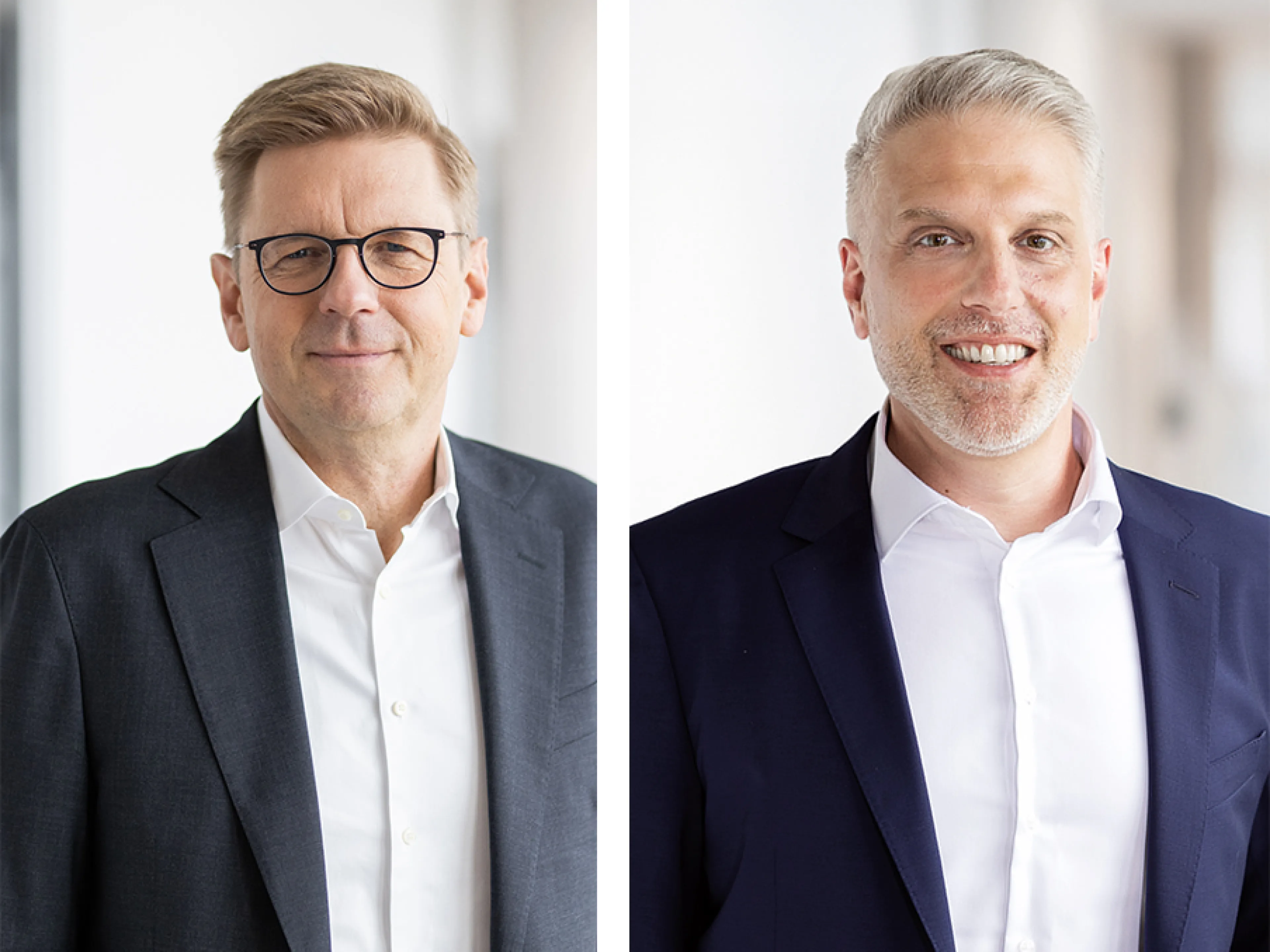 Sick-Vorstandsvorsitzender Dr. Mats Gökstorp (l.) und Markus Scaglioso (r.), Vorstandsressort Sales & Service