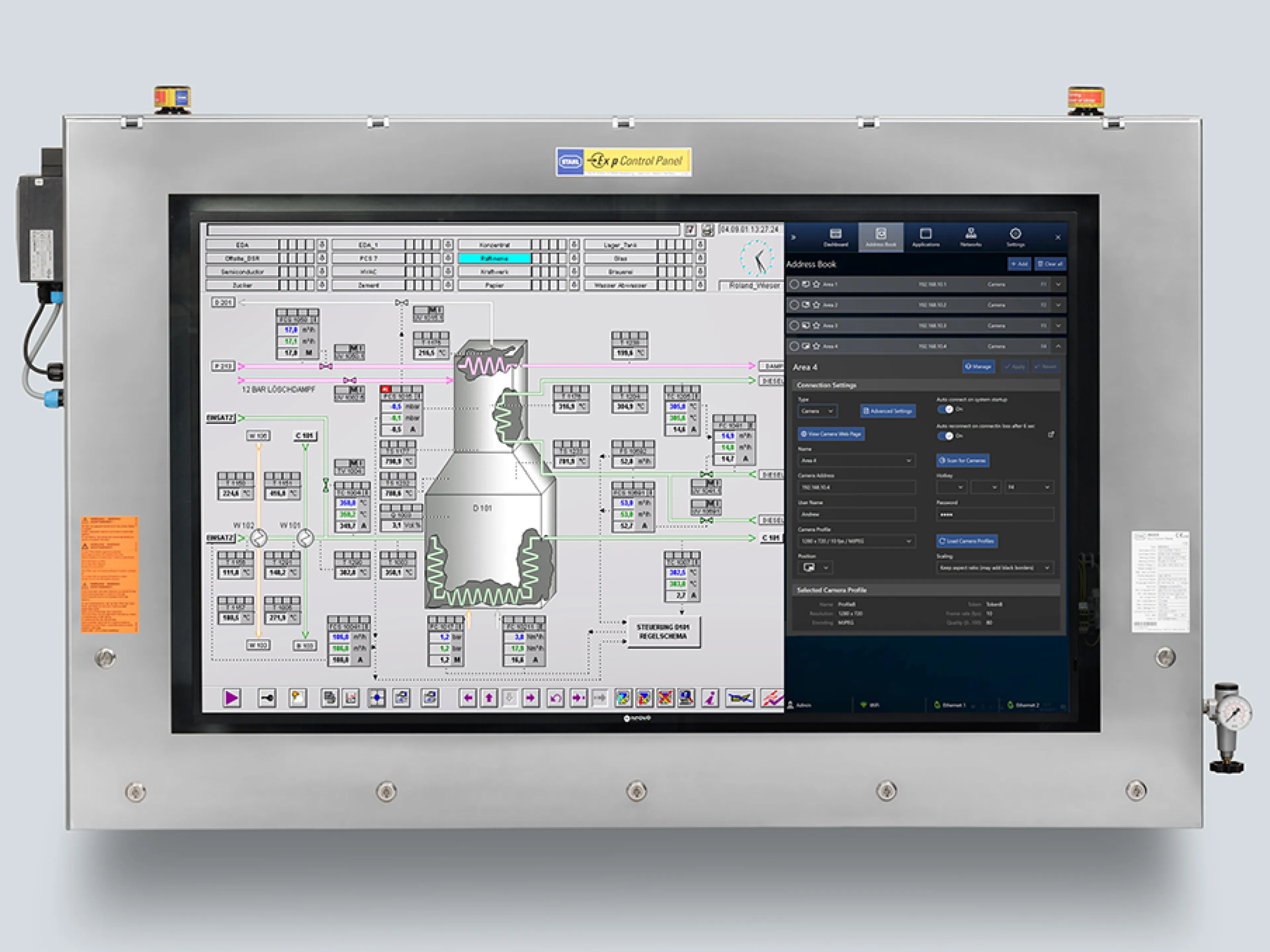 Großformatige Prozessvisualisierung im Ex-Bereich: Der neue 55-Zoll-Industrie-Monitor mit Remote-Anbindung ermöglicht sicheres und effizientes Shopfloor Monitoring direkt vor Ort in explosionsgefährdeten Zonen