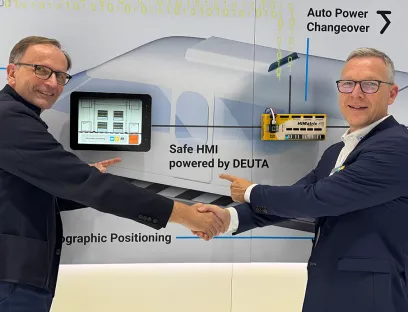 (v.l.n.r.) Dr. Rudolf Ganz, CEO der Deuta-Group und Deuta-Werke und  Jörg de la Motte, CEO Hima