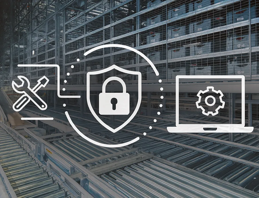 Ganzheitliche Sicherheitsstrategien für Intralogistikanlagen erfordern die Einbeziehung von Software, Kommunikationstechnik und vernetzten Infrastrukturen in die Instandhaltung